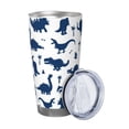 thumbnail image 2 of KLL Cute Cartoon Dinosaurs Print 40oz Stainless Steel Insulated Car Cup with Spillproof Lid - Keep Your Drink Hot or Cold on the Go-Without Straw, 2 of 8