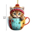 thumbnail image 3 of HomeDM Cat Christmas Ornament Cartoon Cats Christmas Tree Decor Cute Christmas Pendant for Home Window Xmas Tree Hanging Holiday Decoration, Gift for Cat Lovers, 3 of 8