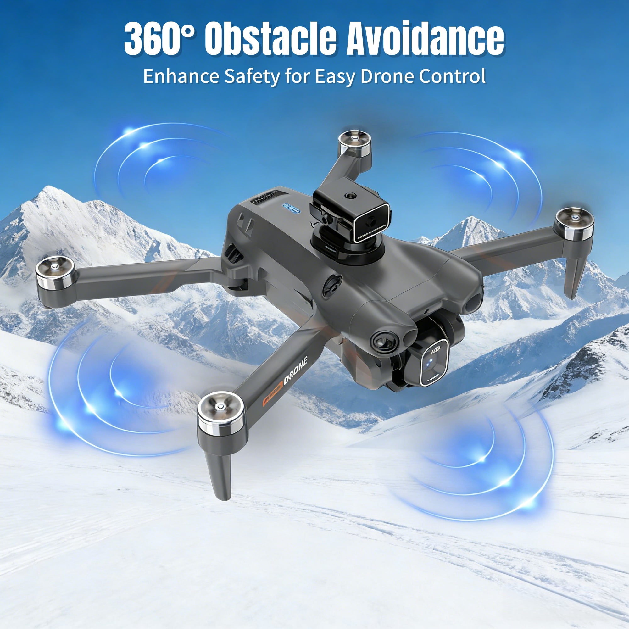 FPV Drone with Camera 1080P for Adults, 4.3" Screen on Remote Controller, Easy Fly Quadcopter with Obstacle Avoidance, Carrying Case & 2 Batteries, Gifts for Beginners