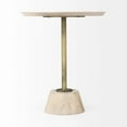 thumbnail image 3 of Light Blond Pedestal Table with Gold Detailing, 3 of 9