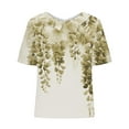 thumbnail image 5 of Blouses pour Femmes, T-Shirt Décontracté Imprimé Mode Manches Courtes Col Poupée Mignon Coton et Lin Blouse, 5 of 5