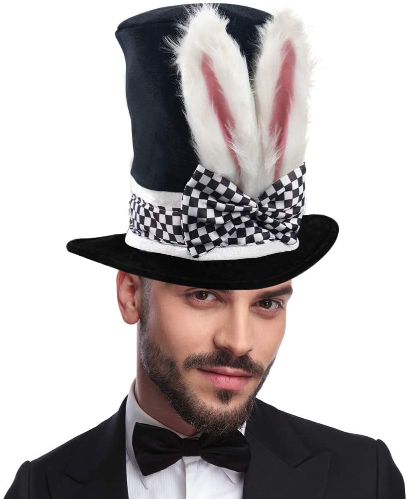 Easter Hat, Bunny Ear Top Hat White 