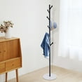 thumbnail image 6 of Coat Rack 67-inch Hall Marble Round Base Stable with 8 Hooks Black, 6 of 8