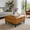 Yellow, variant on Blue Faux Leather Storage Ottoman Bench with Hidden Storage for Living Room
