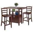 thumbnail image 3 of Winsome Albany 3 Piece Counter Height Dining Set With Ladder Back Stools, 3 of 17