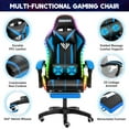 thumbnail image 3 of 450lbs Massage Gaming Chair PC Office Chair with Massage Lumbar and Footrest, Linkage Armrest, High Back Ergonomic Desk Chair Ergonomic PU Leather Executive Computer Chair Lumbar Support for Women Men, 3 of 7