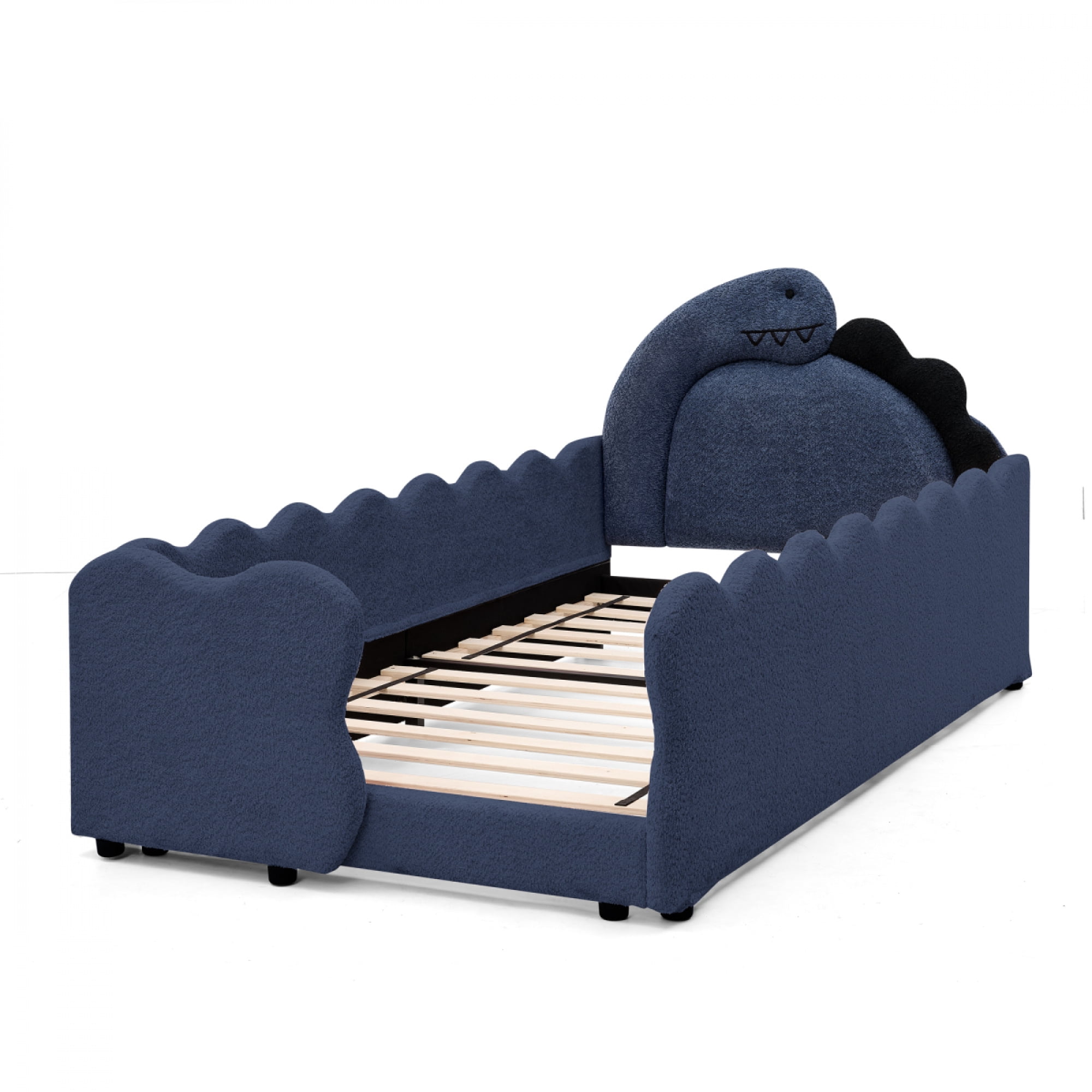 ChenyueFurn Twin Size Cute Dinosaur Bed, Navy Blue