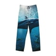 thumbnail image 6 of Uemuo Ocean Dolphin Fish School Pattern Men's Wide Leg Palazzo Lounge Pants with Pockets Light Weight Loose Comfy Casual Pajama Pants-Medium, 6 of 9