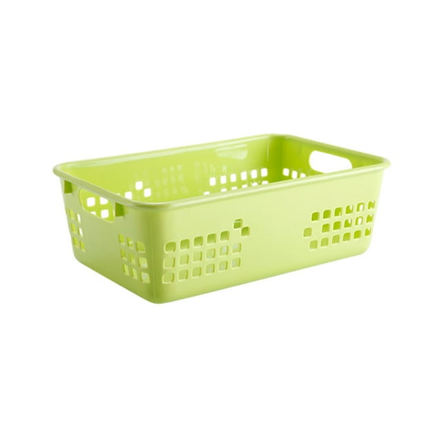 fheaev Small Desktop Storage Basket Plastic European Blue Remote Control Storage Box Household Drains Basket