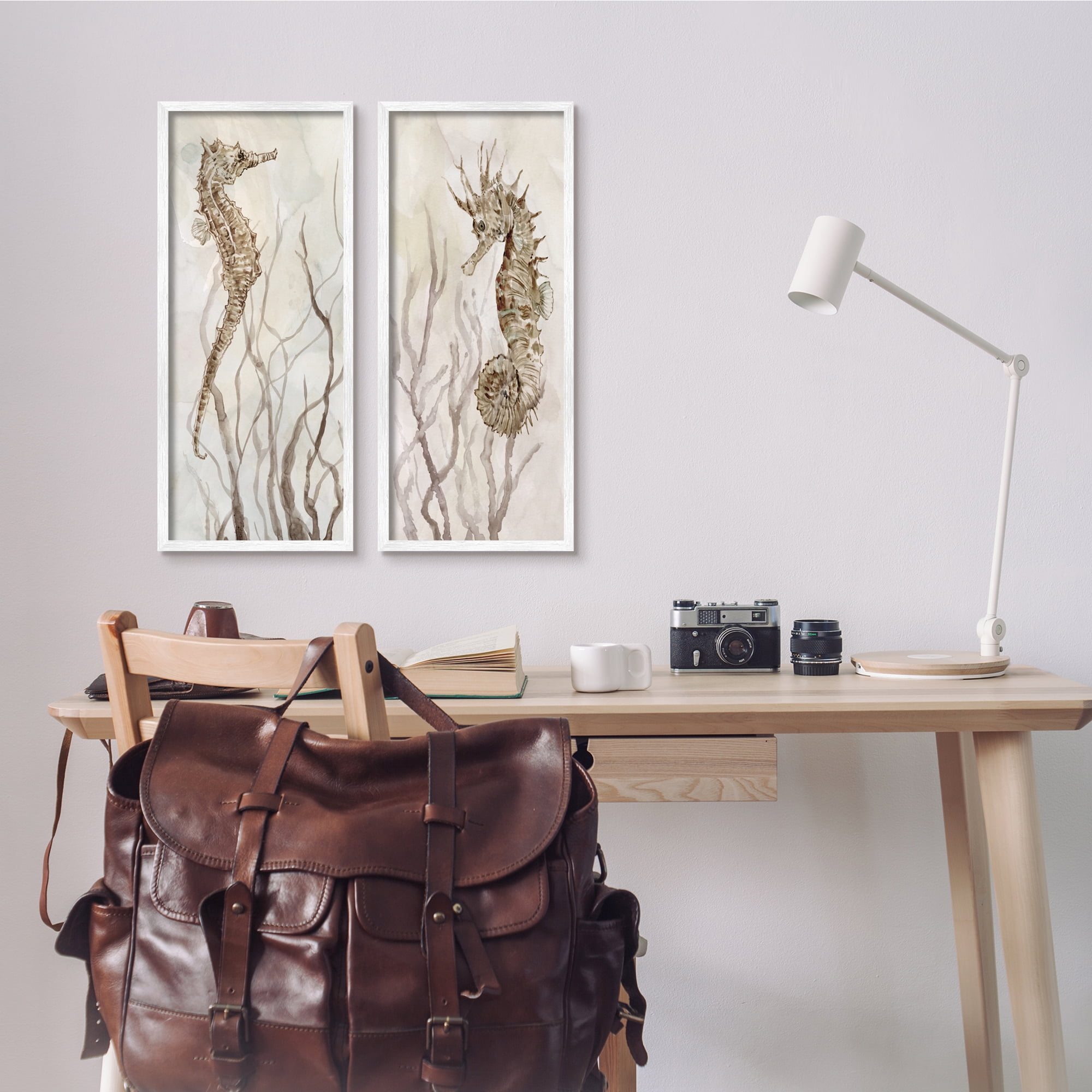 Stupell Industries Enchanted Sea Horse Ocean Algae Marine Life Painting,10 x 24, Design by Carol Robinson