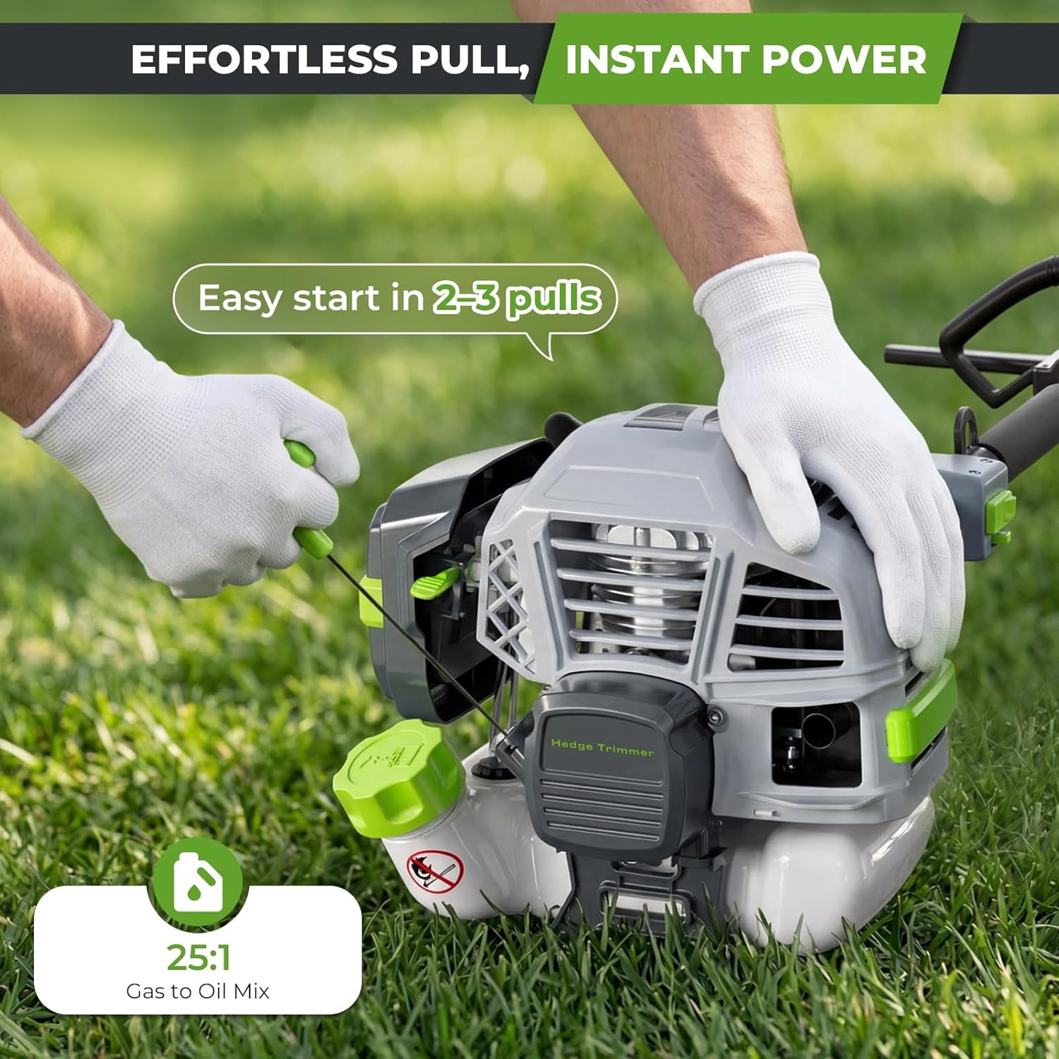 EAYSG Gas Hedge Trimmer 2 Cycle with Extension Pole, 17-inch 36cc Gas Powered Pole Hedge Trimmer with Dual Sided Dual Action Blade, Great for Trimming Shrubs, Bushes