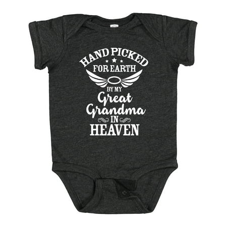 

Inktastic Handpicked for Earth by My Great Grandma in Heaven Gift Baby Boy or Baby Girl Bodysuit