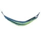 thumbnail image 2 of Hamaca portátil para acampar, ligera, para viajes al aire libre, con barra esparcidora de madera dura, color azul con rayas de colores, 2 of 5