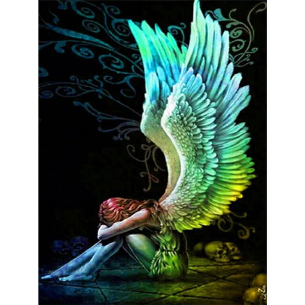 Cuadros Decorativos Kit de pintura de diamante 5D ángel alado taladro cuadrado completo Rhinestone DIY pared Sywqhk Nuevos Originales