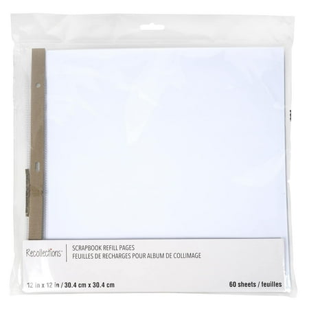 UPC: 0195158436563 | 12  x 12  White Scrapbook Refill Pages by Recollections™  60 Sheets