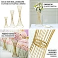 thumbnail image 4 of Efavormart 48" Tall Gold Metal Wire Trumpet Shaped Flower Centerpiece Stand, Hourglass Open Frame Reversible Pedestal Prop, 4 of 11