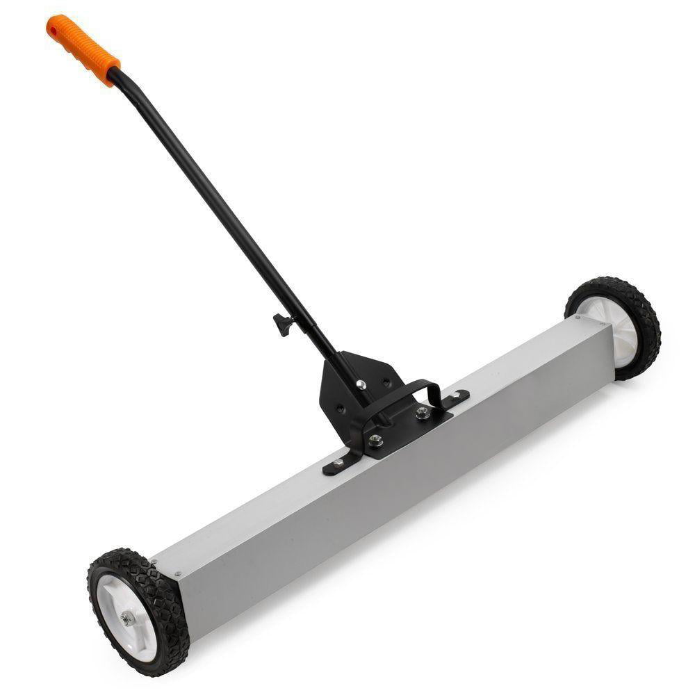 XtremepowerUS 24 Magnetic Pick-Up Sweeper w/Wheels 30 lbs Capacity Adjustable Handle & Floor Clearance