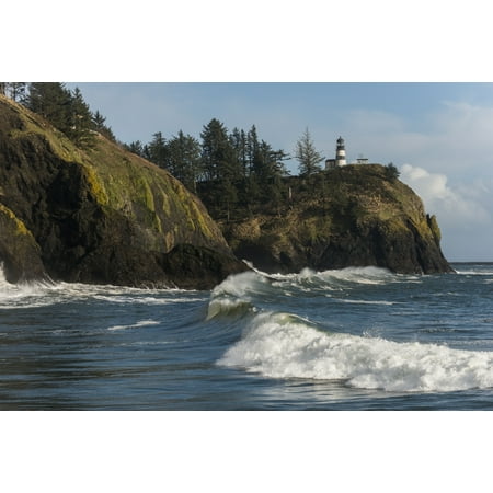 Surf breaks at Cape Disappointment on the Washington Coast Ilwaco Washington United States of America Poster Print by Robert L Potts  Design