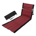 thumbnail image 4 of Asiento de suelo plegable para acampar con respaldo, silla de suelo plegable, cómoda para Rojo oscuro, 4 of 8