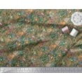 thumbnail image 2 of Soimoi Polyester Crepe Fabric Leaves & Cartoon Animals Jungle Print Sewing Fabric Yard 52 Inch Wide, 2 of 3