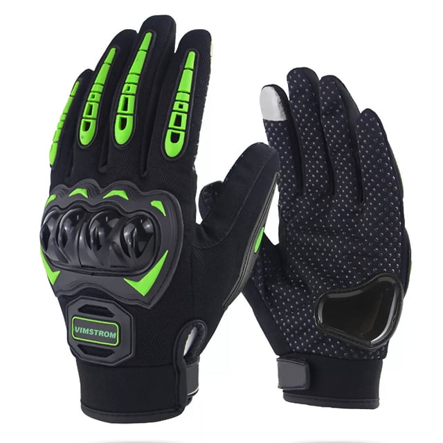 Guantes Para Moto VIMI Con Protección Anti Derrapes Color Verde Talla M