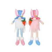 Qunbuty Easter Decorations Faceless Dwarf Decoration Ornaments Rabbit Plush Doll Rudolph Doll