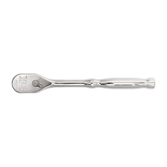 3/8" Drive 90 Geared Teeth Pear Head Style Hand Ratchet, 8" L, Chrome Finish