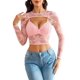 thumbnail image 1 of Camisola de malla transparente de 2 piezas con encogimiento de hombros Avidlove, 1 of 6