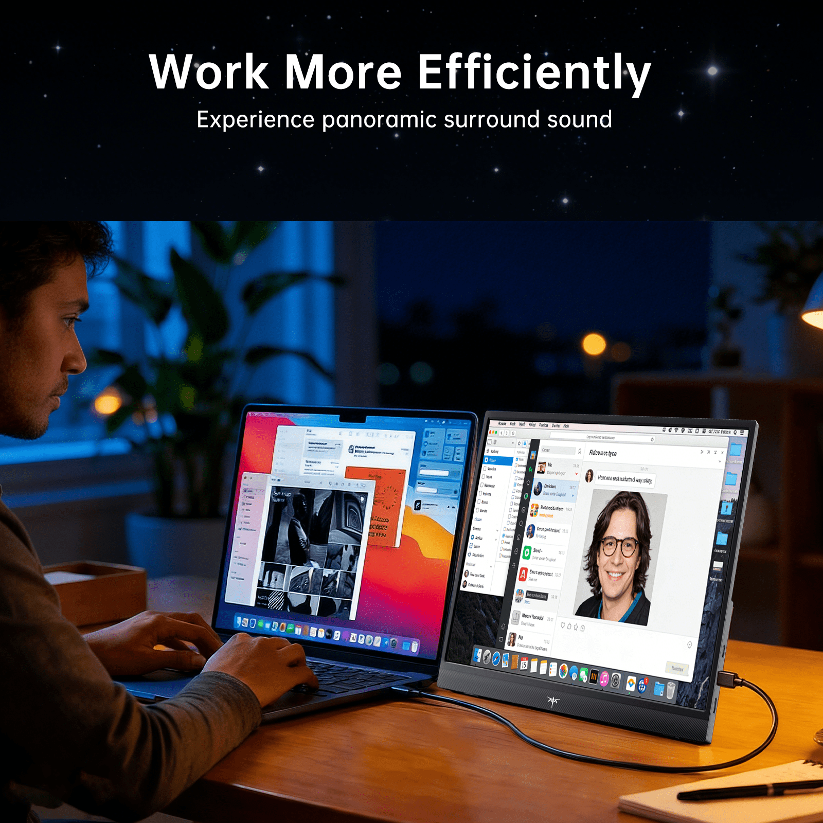 KTC Portable Monitor 15.6 Inch, FHD 1080P Travel Laptop Monitor Extender with USB-C HDMI, Ultra-Slim IPS HDR Display with Speakers, Second Monitor Screen for Laptop Phone Xbox Mac Switch, Black H15F9
