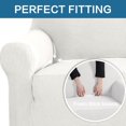 thumbnail image 4 of H.VERSAILTEX 1-Piece Jacquard Spandex Sofa Stretch Slipcover, Ivory, 4 of 7