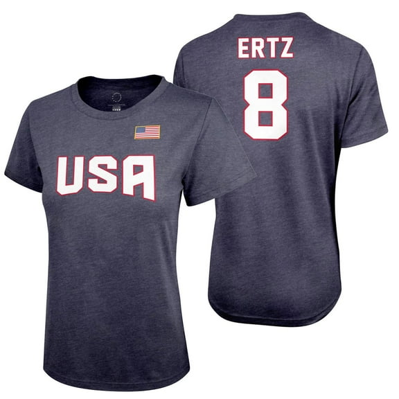 Icon Sports USWNT Player T Shirt Tee Official USA Flag USWNT Football Tee Top -Smal 04