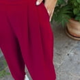 thumbnail image 4 of Inleife Womens Summer Pants 2025 Trendy, Casual Elastic Waist Women New Fashion Solid Pocket Pants Full Length Pants, 4 of 5