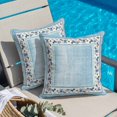 thumbnail image 4 of Throw Pillow Covers, Teal Blue Spring Floral 16x16 Pillow Covers for Couch/Sofa/Bed, Vintage Elegant Summer Botanical Decorative Square Linen Cushion Pillowcase for Home Decor, 4 of 9