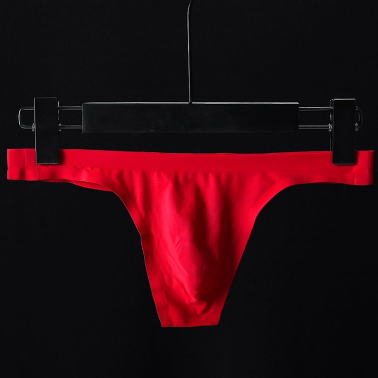 zuwimk Mens Underwear,Men's Cheeky Thong Underwear Mini Cheek Boxer Briefs  Z-Red,3XL