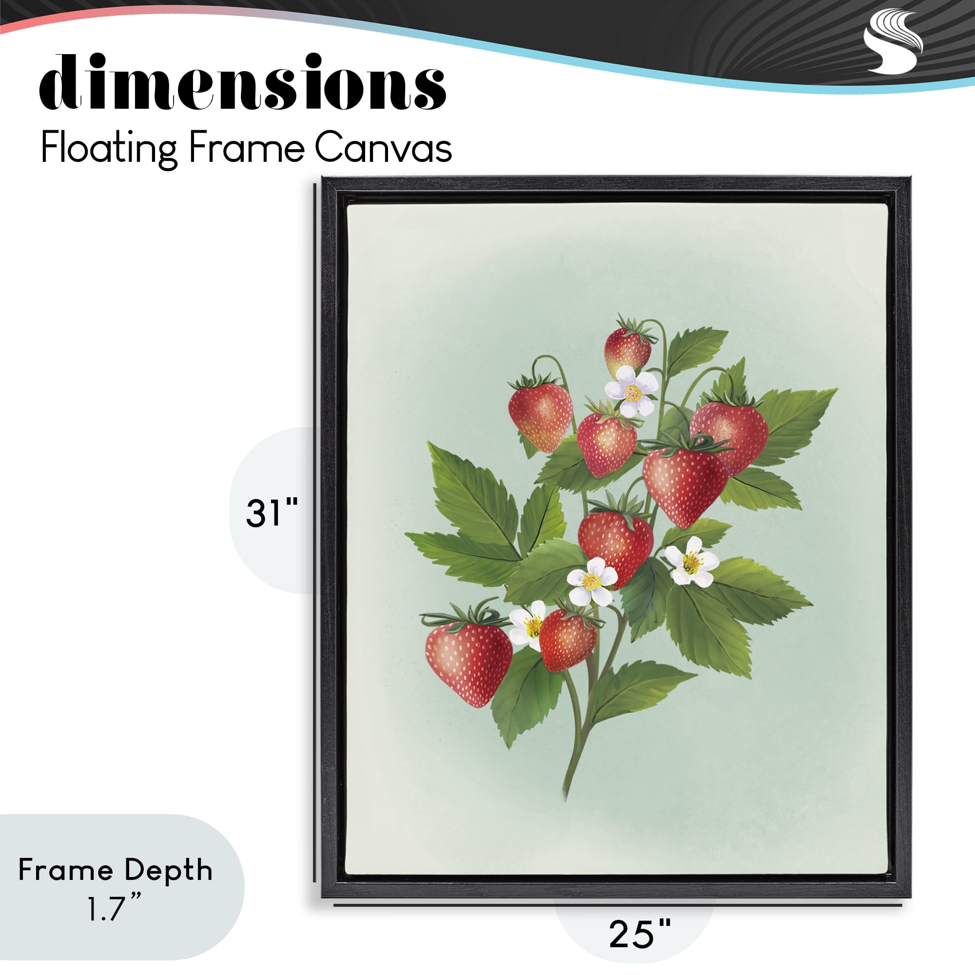 Stupell Industries Vintage Strawberry Bundle Black Framed Floater Canvas Wall Art, design by Diane Neukirch