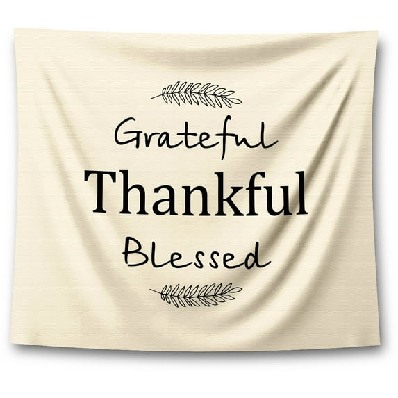 Awkward Styles Thanksgiving Tapestry Wall Hanging Grateful Thankful Blessed Quote Home Decor
