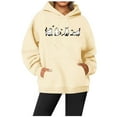 thumbnail image 2 of WEAIXIMIUNG Chandails en Molleton d'Automne pour Femmes Plus Sweat à Capuche Décontracté à Col Rond avec Poche Imprimée, 2 of 3