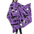 thumbnail image 2 of Haircut Barber Cape Cover Hair Apron,80S Hairstyle Accessories Purple Hair Salon Cape with Snap Closure for Hair Cutting,Styling and Shampoo 55"x66", 2 of 6