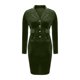 thumbnail image 5 of Karight Velvet Business Skirt Suit Set for Womens 2 Piece Office Work Outfit Collarless Blazer Pencil Skirt Two Pieces Sets, 5 of 5