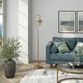 thumbnail image 4 of Henn&Hart 13" Brass Finish Metal/Glass Floor Lamp, 4 of 7