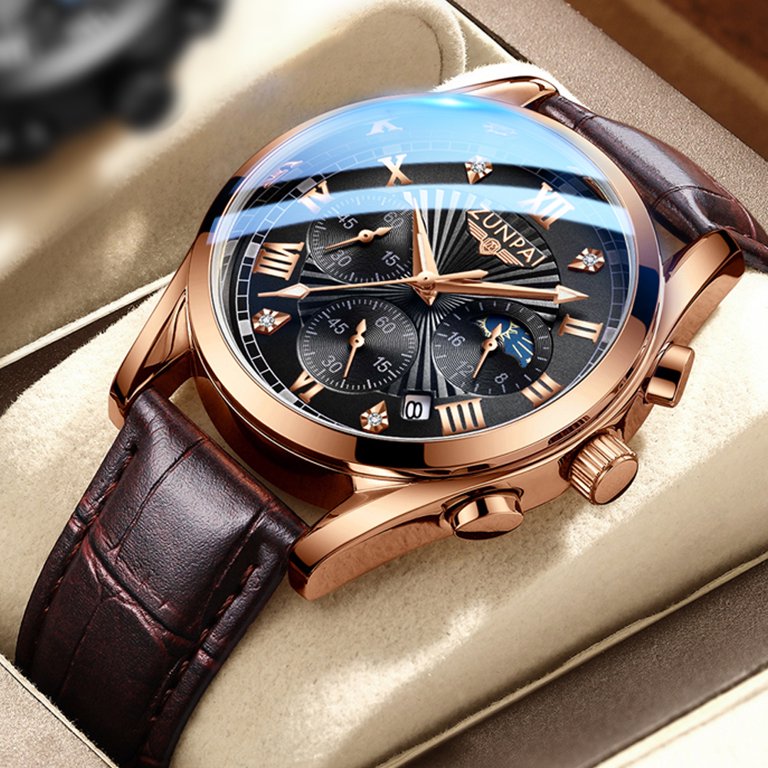 ZUNPAI Multifunction Chronograph Quartz Watches for Men  display picture 1