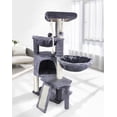 thumbnail image 3 of Three Layer Cat Tree with Cat Condo and Two Hammocks,Grey, 3 of 7