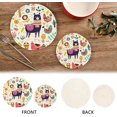 thumbnail image 4 of SKYSONIC Llama Flowers Birds Pot Holders Trivets, 2 Pcs Heat Resistant Trivets,Ethnic Design Elements Cotton Thread Weave Mats for Hot Pads Pans Pot Bowl Teapot for Kitchen Decor, 4 of 7