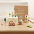 thumbnail image 5 of ZARKEA Vehicle Adventure Gift Set for Babies 10+ Months,4-in-1 Wooden Stacker, Train, Rocket,Car, 5 of 7