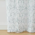 thumbnail image 3 of Mainstays Modern Scroll Rod Pocket Sheer Curtains, Set of 4, Aqua, 28" W x 84" L, 3 of 4