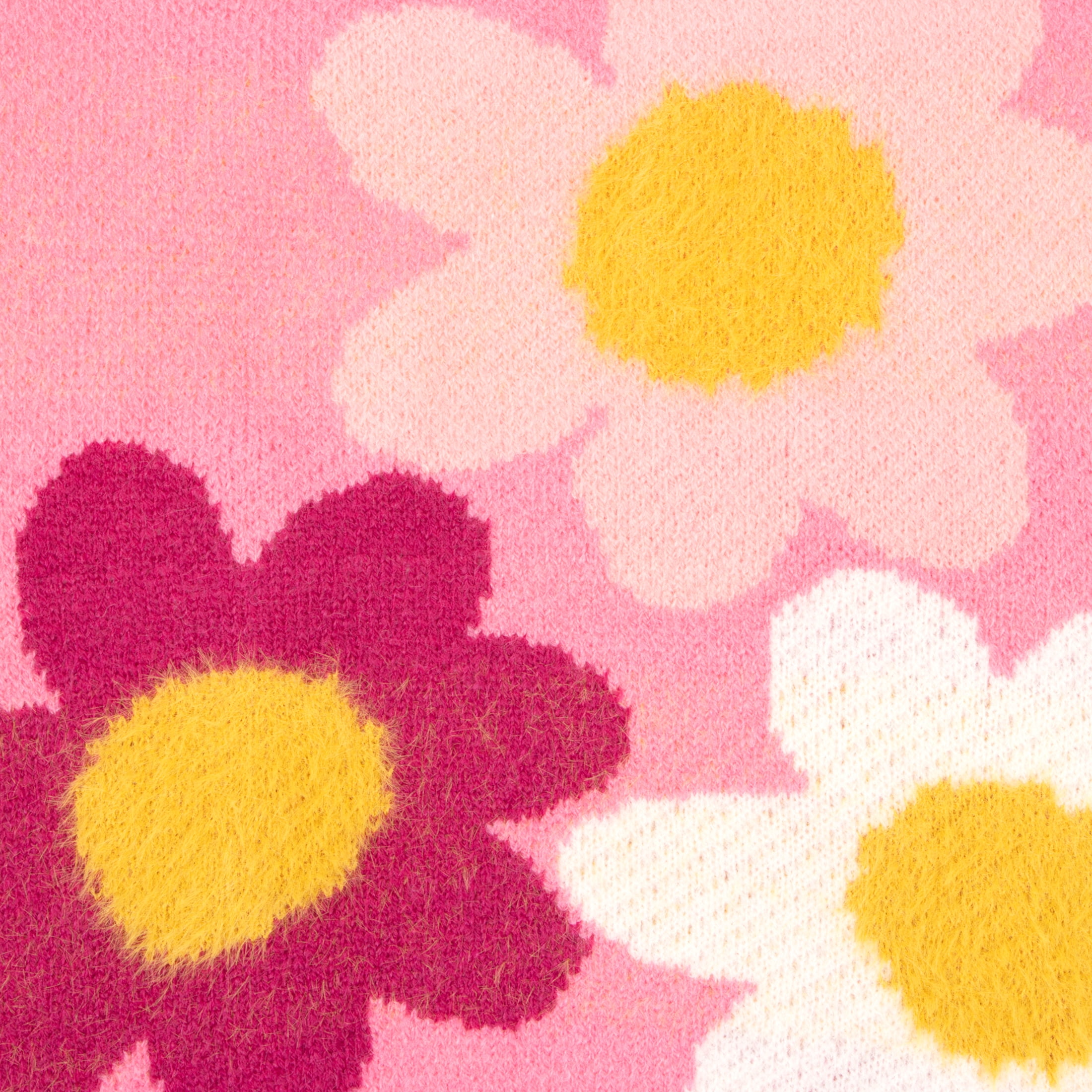 Oodles Fabulous Flowers Fall Turtleneck Dog Sweater, Pink, Medium