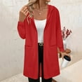 thumbnail image 5 of Women's Casual Long Sleeve Draped Open Front Knit Cardigan Sweater Outwear Coats with Pocket, 5 of 6