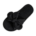 thumbnail image 2 of qILAKOG Womens Fuzzy Slippers Memory Foam Slippers Cozy Plush Home Slippers Open Toe House Shoes Indoor Outdoor Slide Slipper Home Shoes Indoor Slippers Black 9-9.5, 2 of 6