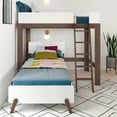 thumbnail image 2 of Max & Lily Mid-Century Modern Twin over Twin L-Shaped Bunk Bed, Solid Wood, 2 of 7