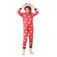 thumbnail image 2 of Christmas Family Pajamas Matching Set Elk Print Long Sleeve Tops and Red Plaid Pants Sleepwear, 2 of 10